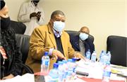 Deputy Minister David Mahlobo at the briefing with serveral officials from Free State provincial government 03